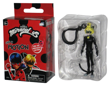 Miraculous Ladybug In Motion Bullsitoy Cat Noir 3-Inch Mini Figure Keychain