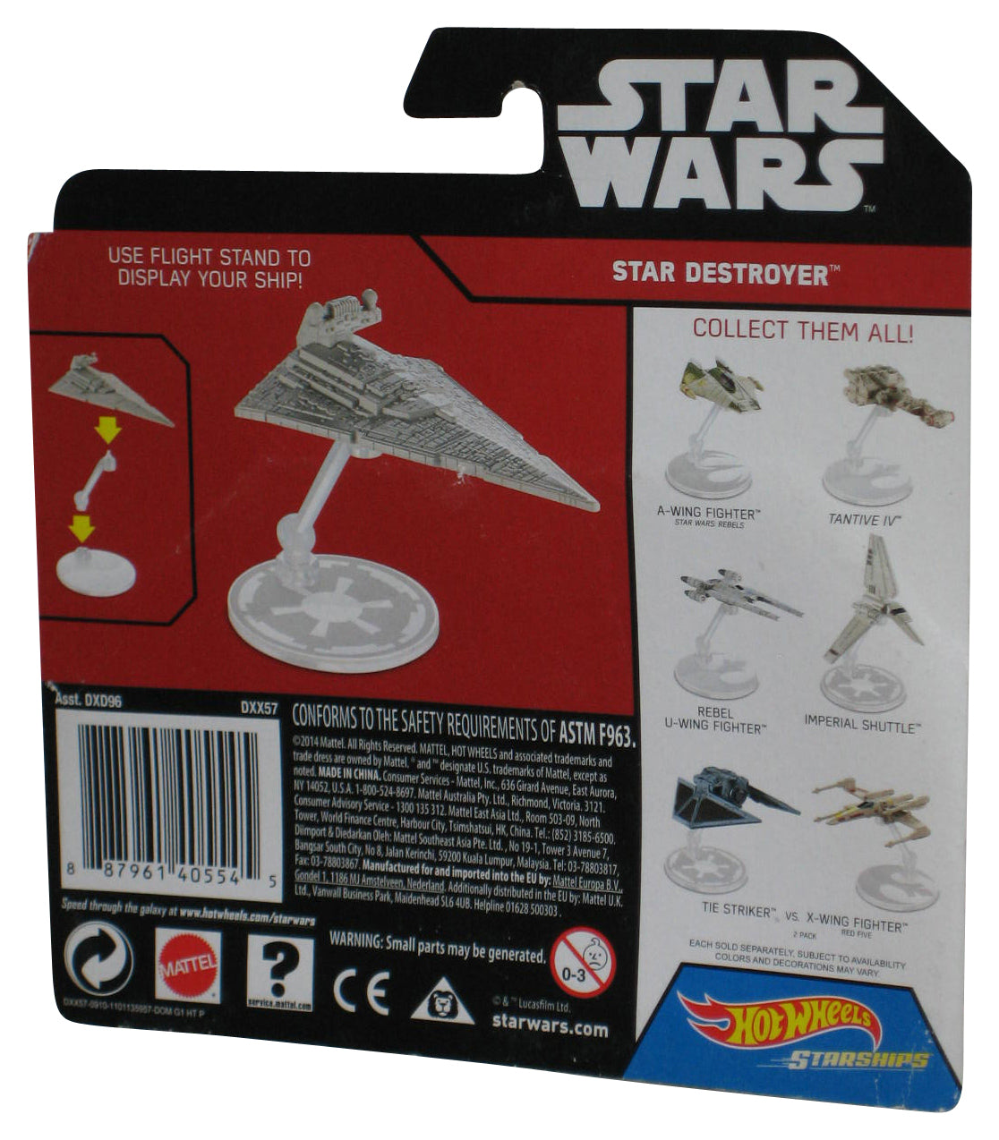 Star Wars Rogue One Hot Wheels (2014) Star Destroyer Starships Vehicle w/ Flight Stand