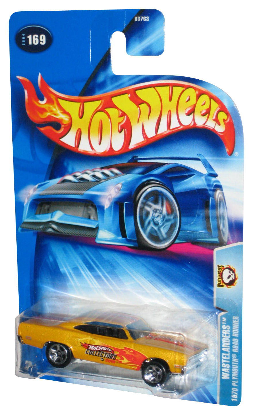 Hot Wheels Wastelanders (2004) Yellow 1970 Plymouth Road Runner Toy Car #169 - (Collectors.com Exclusive)