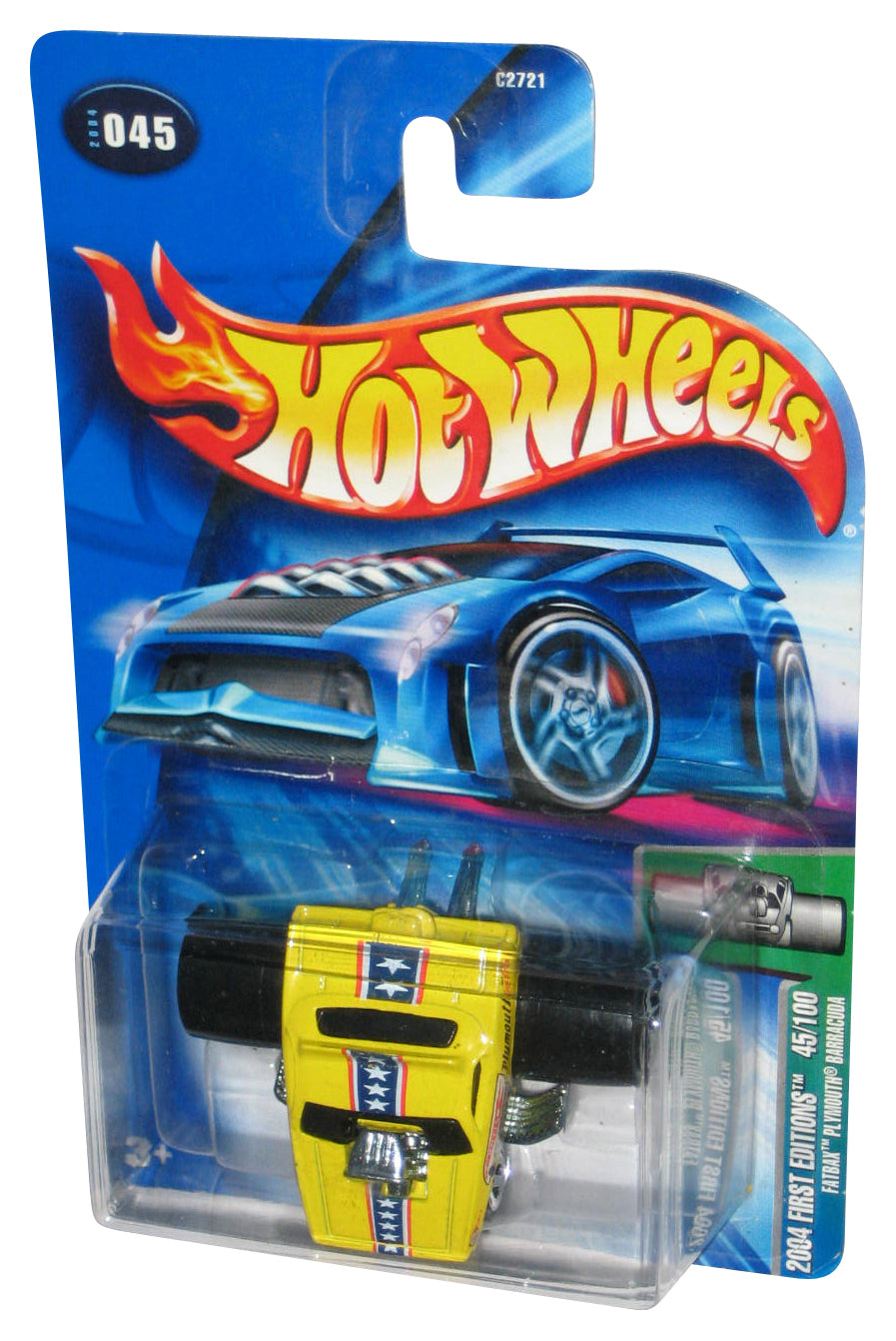 Hot Wheels 2004 First Editions 45/100 Yellow Fatbax Plymouth Barracuda Car #045