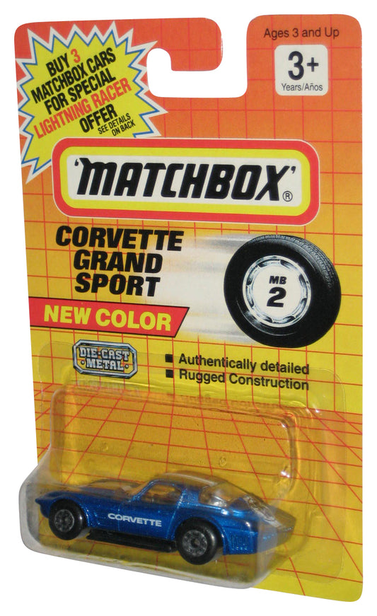 Matchbox Corvette Grand Sport New Color (1991) Mattel Blue Toy Car MB2