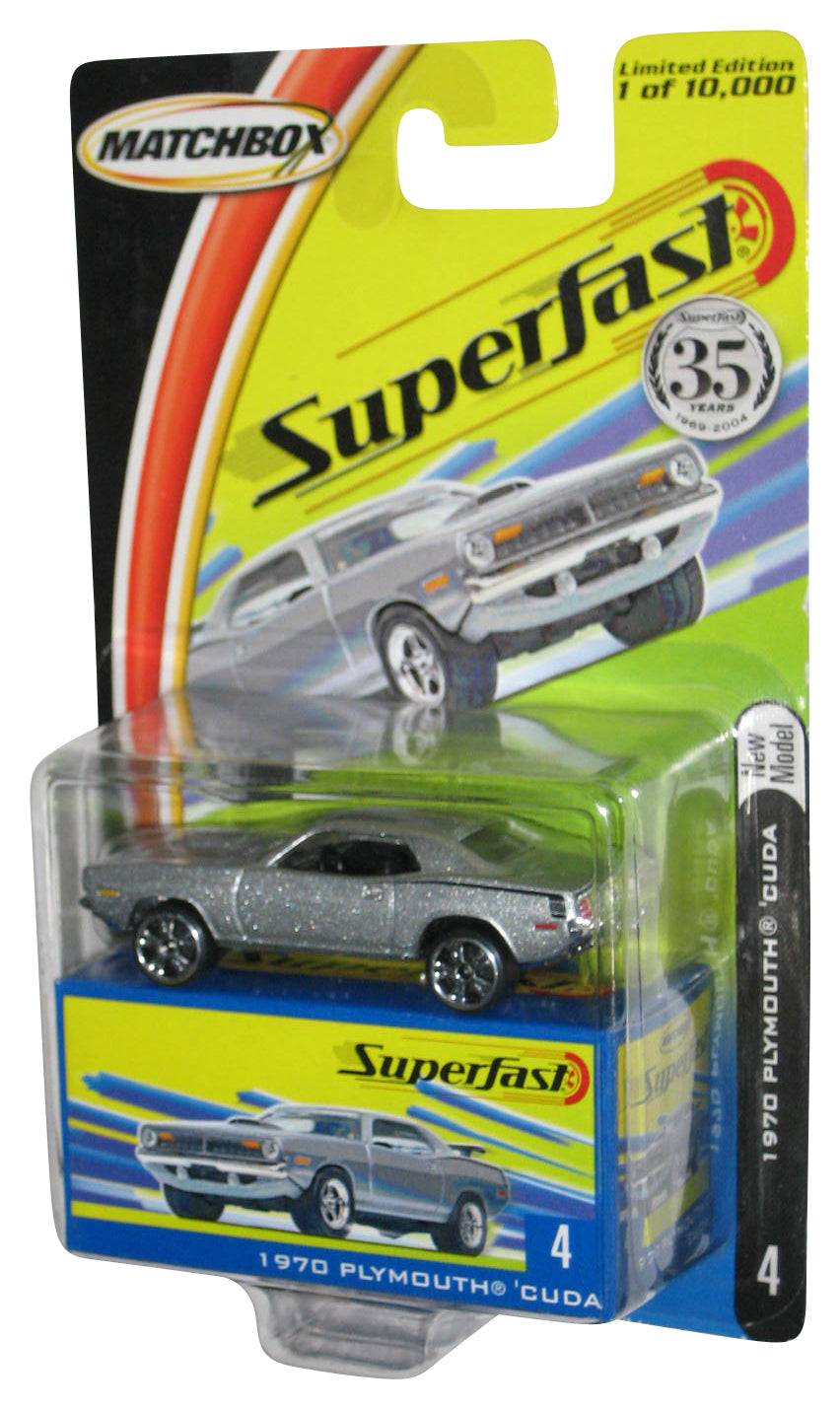 Matchbox Superfast (2004) Silver 1970 Plymouth Cuda Toy Car #4