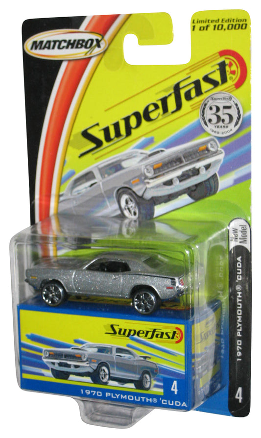 Matchbox Superfast (2004) Silver 1970 Plymouth Cuda Toy Car #4