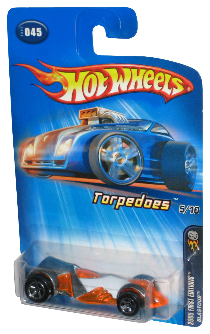 Hot Wheels 2005 First Editions 5/10 (2005) Silver & Orange Torpedoes Blastous Toy Car #045