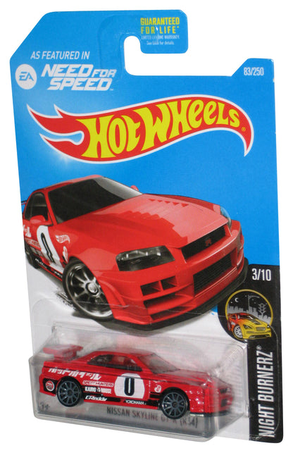 Hot Wheels Night Burnerz 3/10 (2015) Need For Speed Nissan Skyline GT-R R34 Red Toy Car 83/250