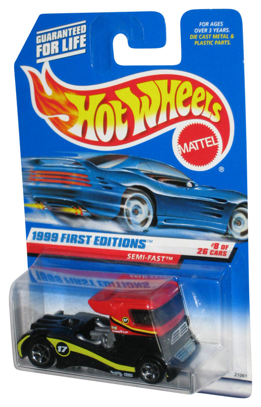 Hot Wheels 1999 First Editions 8/26 Black & Red Semi-Fast Toy Truck #914