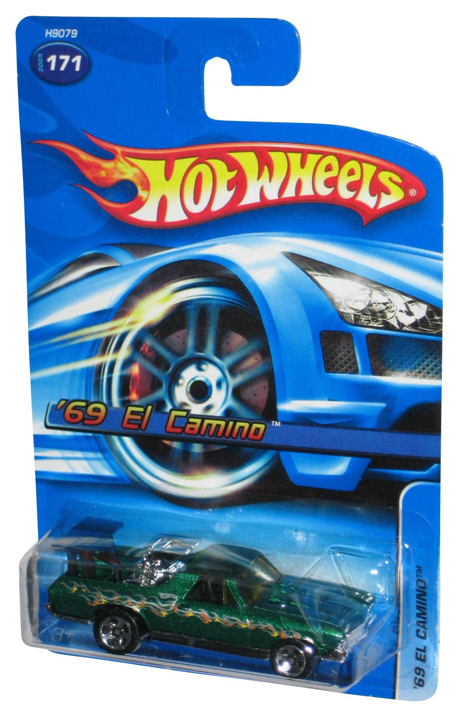 Hot Wheels '69 El Camino (2005) Mattel Green Toy Car #171