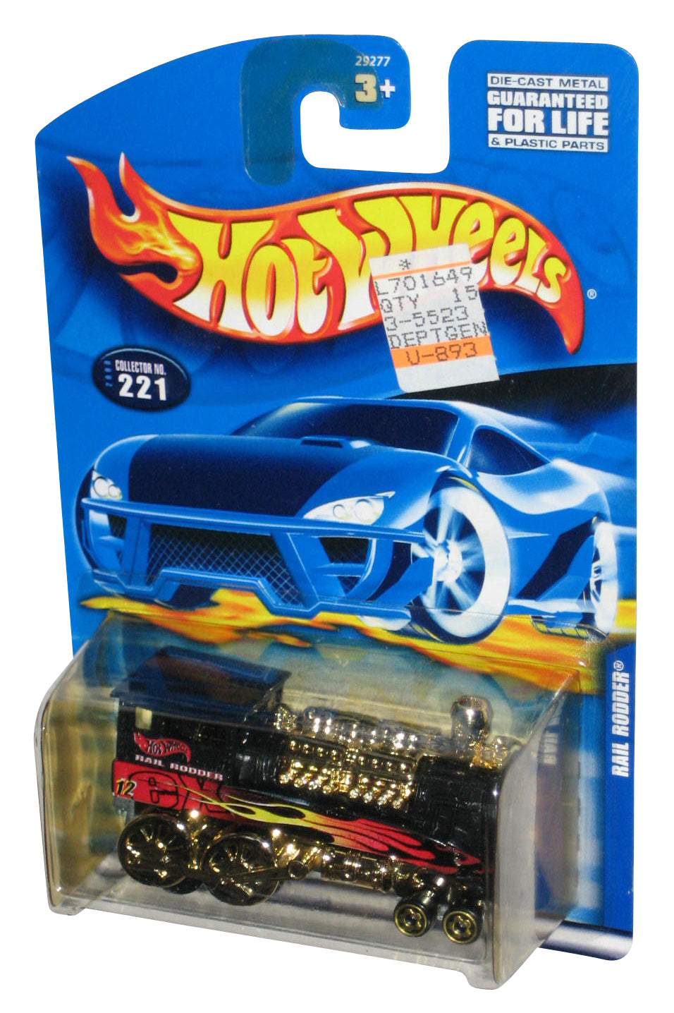 Hot Wheels Rail Rodder (2000) Mattel Black Toy Train Car #221