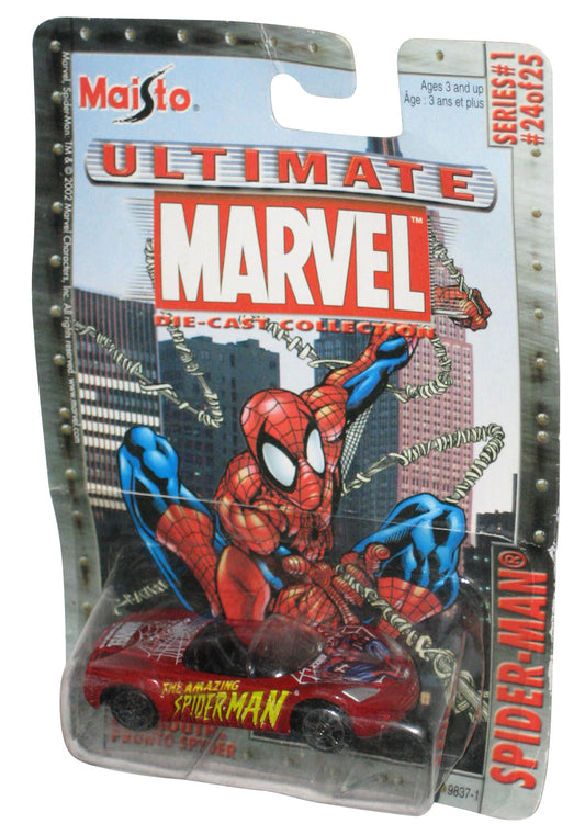 Marvel Ultimate Maisto Spider-Man (2002) Red Plymouth Pronto Spyder Car 24/25 - (Damaged Packaging)
