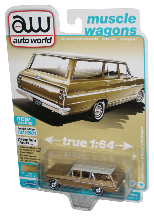 Auto World Muscle Wagons (2021) Gold 1963 Chevy II Nova 400 Wagon Toy Car