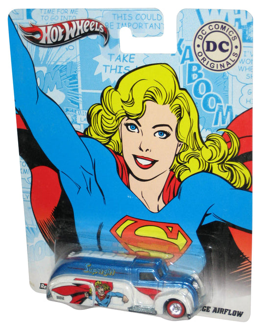 Hot Wheels DC Supergirl (2011) White & Blue '38 Dodge Airflow Real Riders Blue Toy Car