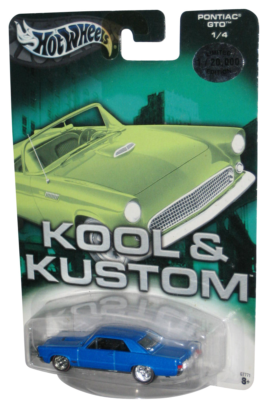 Hot Wheels Kool & Kustom (2003) Blue Pontiac GTO Metal Toy Car 1/4