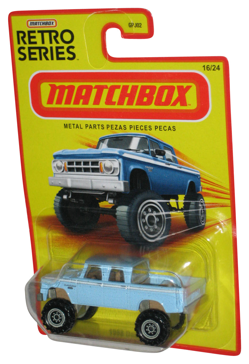 Matchbox Retro Series (2021) Blue 1968 Dodge D200 Toy Truck 16/24