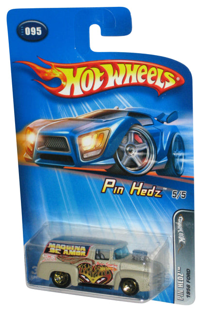 Hot Wheels Pin Hedz 5/5 (2005) 1956 Ford Gray Toy Car #095