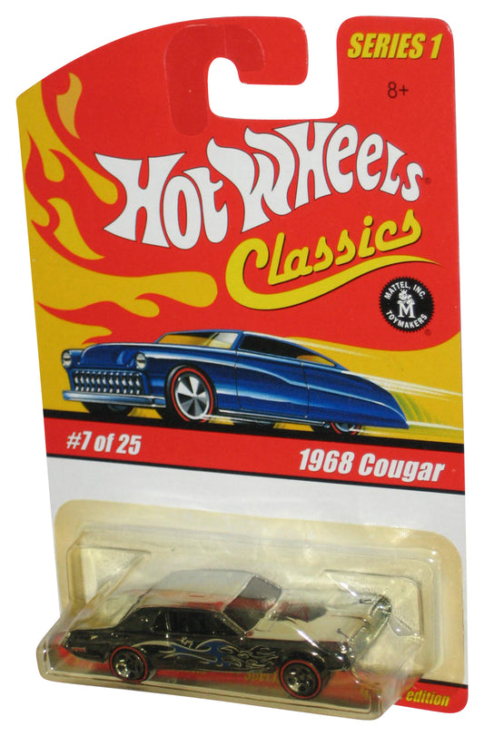 Hot Wheels Classics Series 1 (2004) Silver Chrome 1968 Cougar Toy Car #7/25 - (Plastic Yellow Tint)