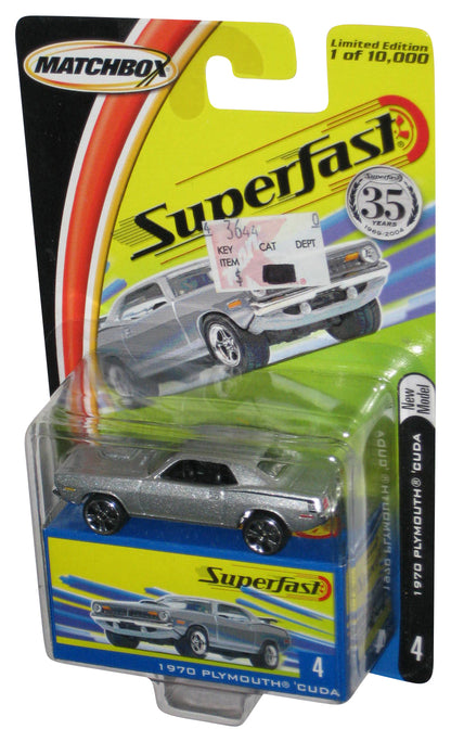 Matchbox Superfast (2004) Silver 1970 Plymouth Cuda Car Toy #4