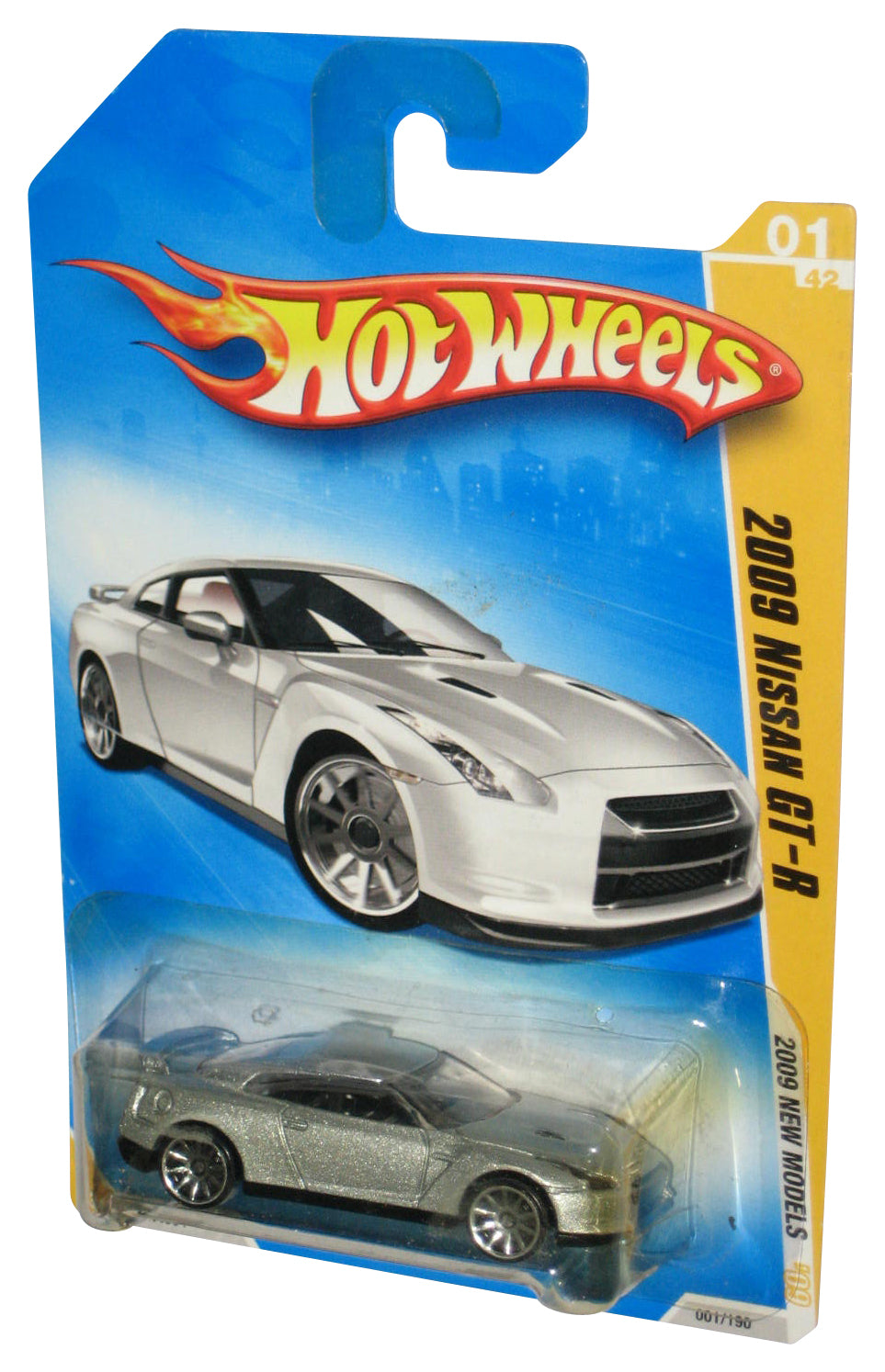 Hot Wheels 2009 New Models Silver Nissan GT-R Toy Car 1/190