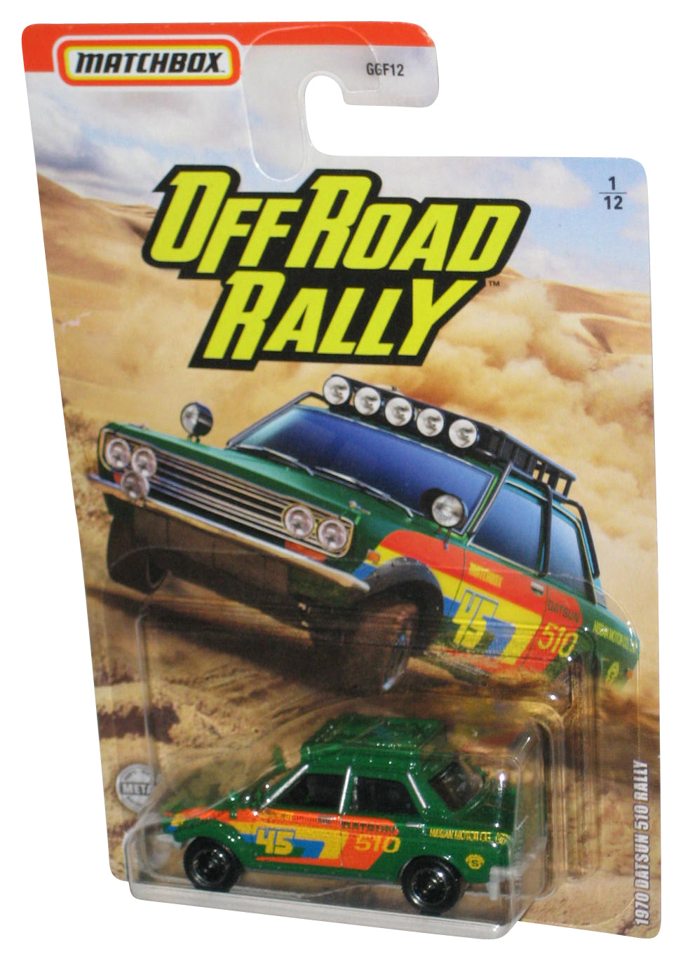 Matchbox OffRoad Rally (2020) Green 1970 Datsun 510 Rally Toy Car 1/12