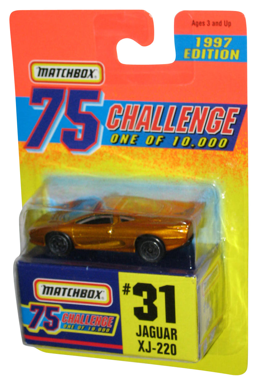 Matchbox 75 Challenge (1997) Gold Jaguar XJ-220 Toy Car #31
