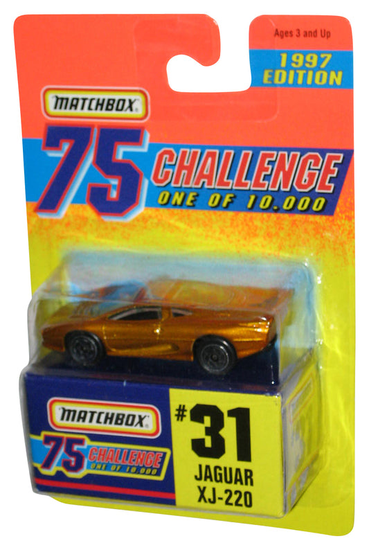 Matchbox 75 Challenge (1997) Gold Jaguar XJ-220 Toy Car #31