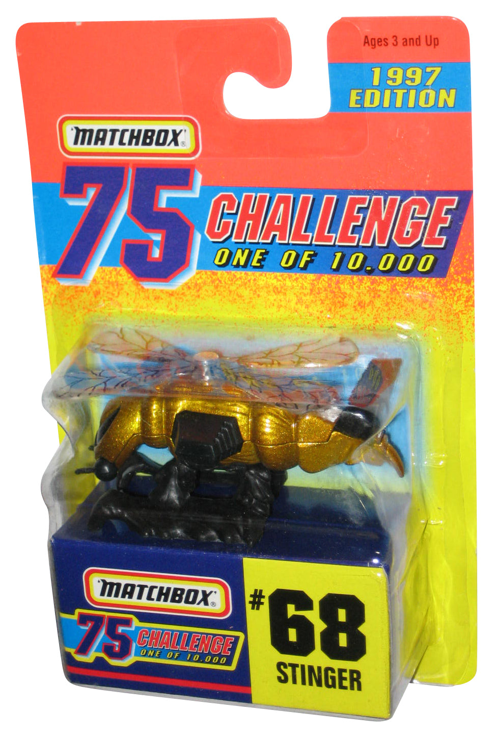 Matchbox 75 Challenge (1997) Gold Stinger Insect Toy Helicopter #68