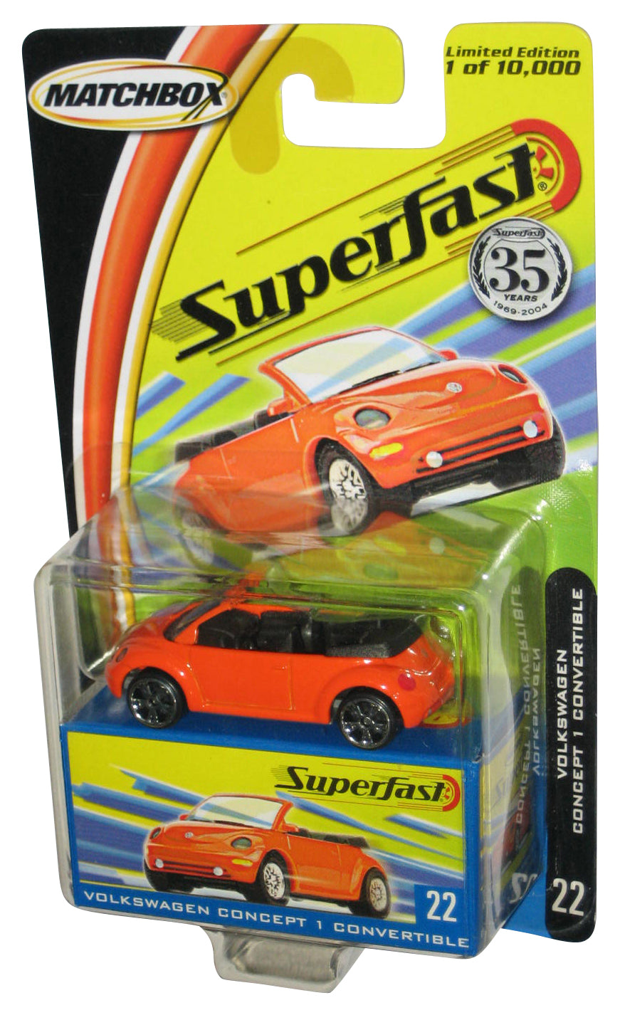 Matchbox Superfast (2004) Volkswagen Concept 1 Convertible Orange Toy Car #22
