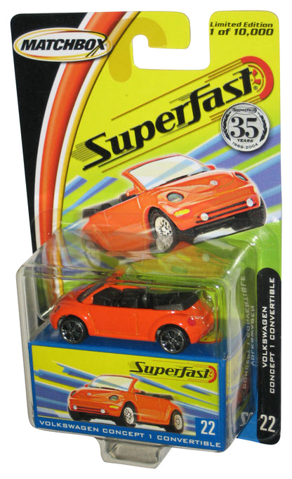 Matchbox Superfast (2004) Volkswagen Concept 1 Convertible Orange Toy Car #22