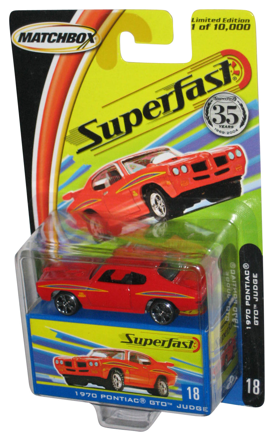 Matchbox Superfast (2004) Red 1970 Pontiac GTO Judge Toy Car #18