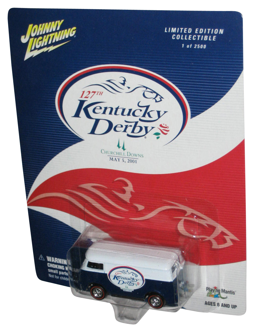 Johnny Lightning 127th Kentucky Derby Blue & White Toy Van - (Churchill Downs May 5, 2001)