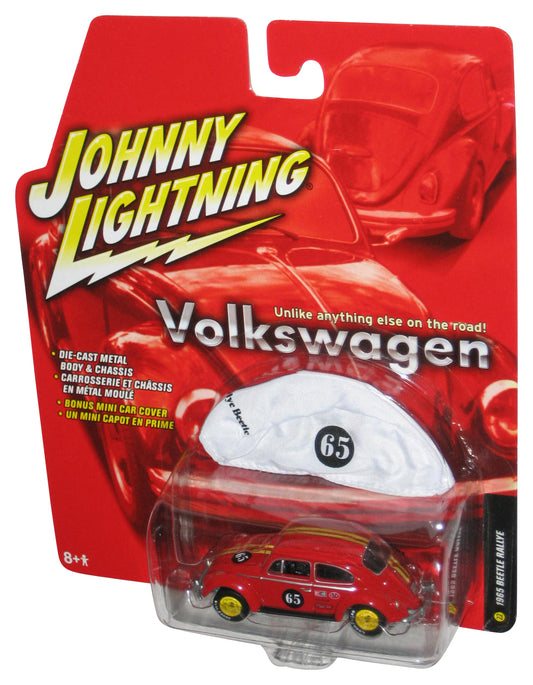 Johnny Lightning Volkswagen (2005) RC2 Red 1965 Beetle Rallye Toy Car #22 w/ Cover