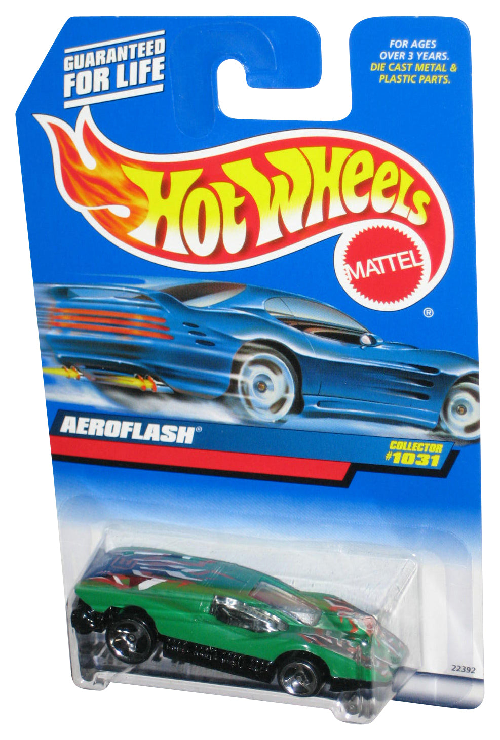 Hot Wheels Aeroflash (1998) Mattel Green Collector Toy Car #1031