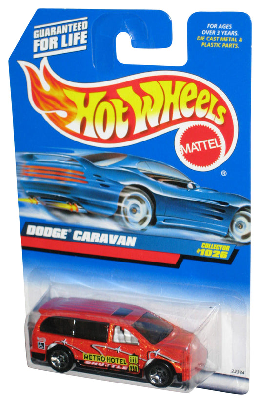 Hot Wheels Dodge Caravan (1998) Orange Metro Hotel Shuttle Toy Car #1026