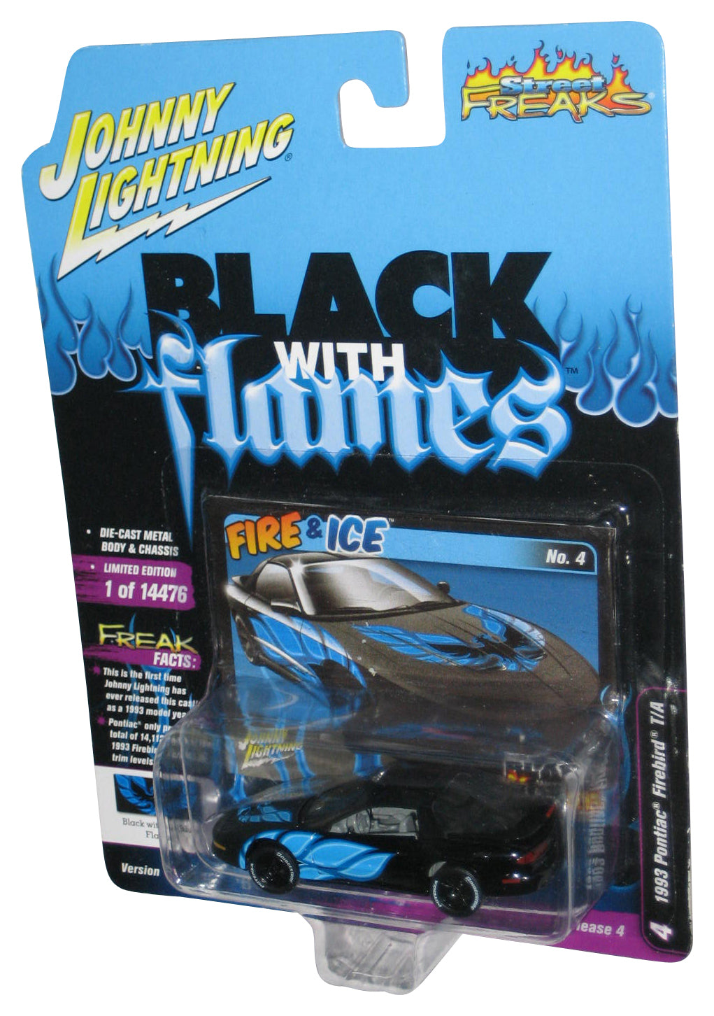 Johnny Lightning Black With Flames (2021) Black 1993 Pontiac Firebird T/A Car #4