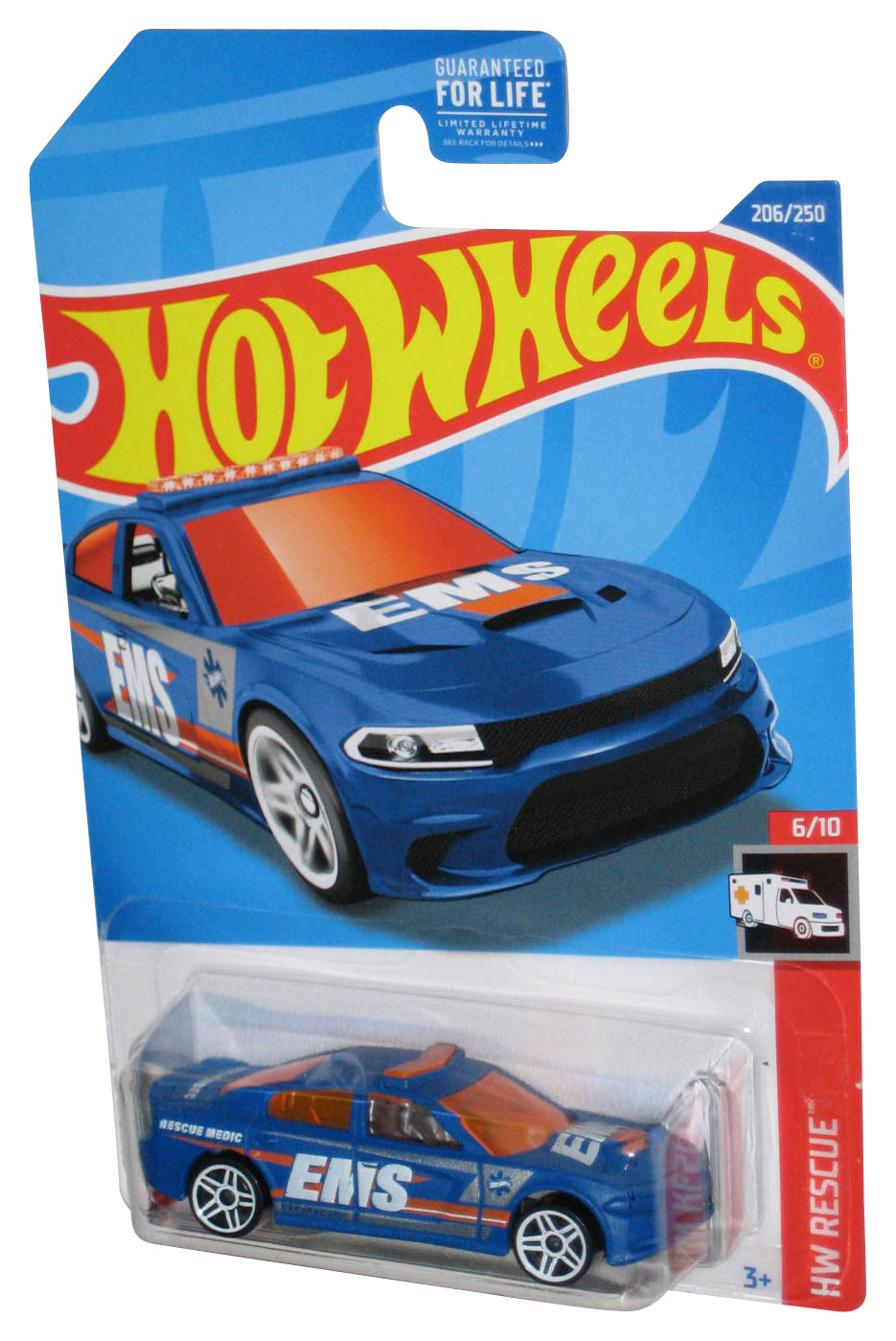 Hot Wheels HW Rescue 6/10 (2021) Blue '15 Dodge Charger SRT Toy Car 206/250