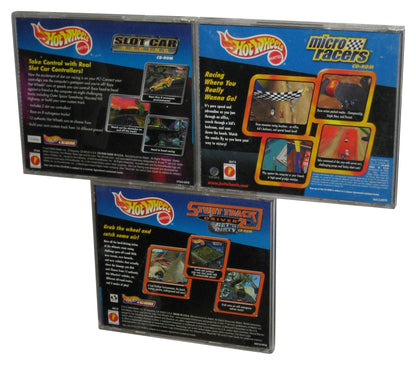 Hot Wheels PC CD-Rom Game Lot - (Micro Racers, Slot Car Racing & Stunt Track Drive 2)