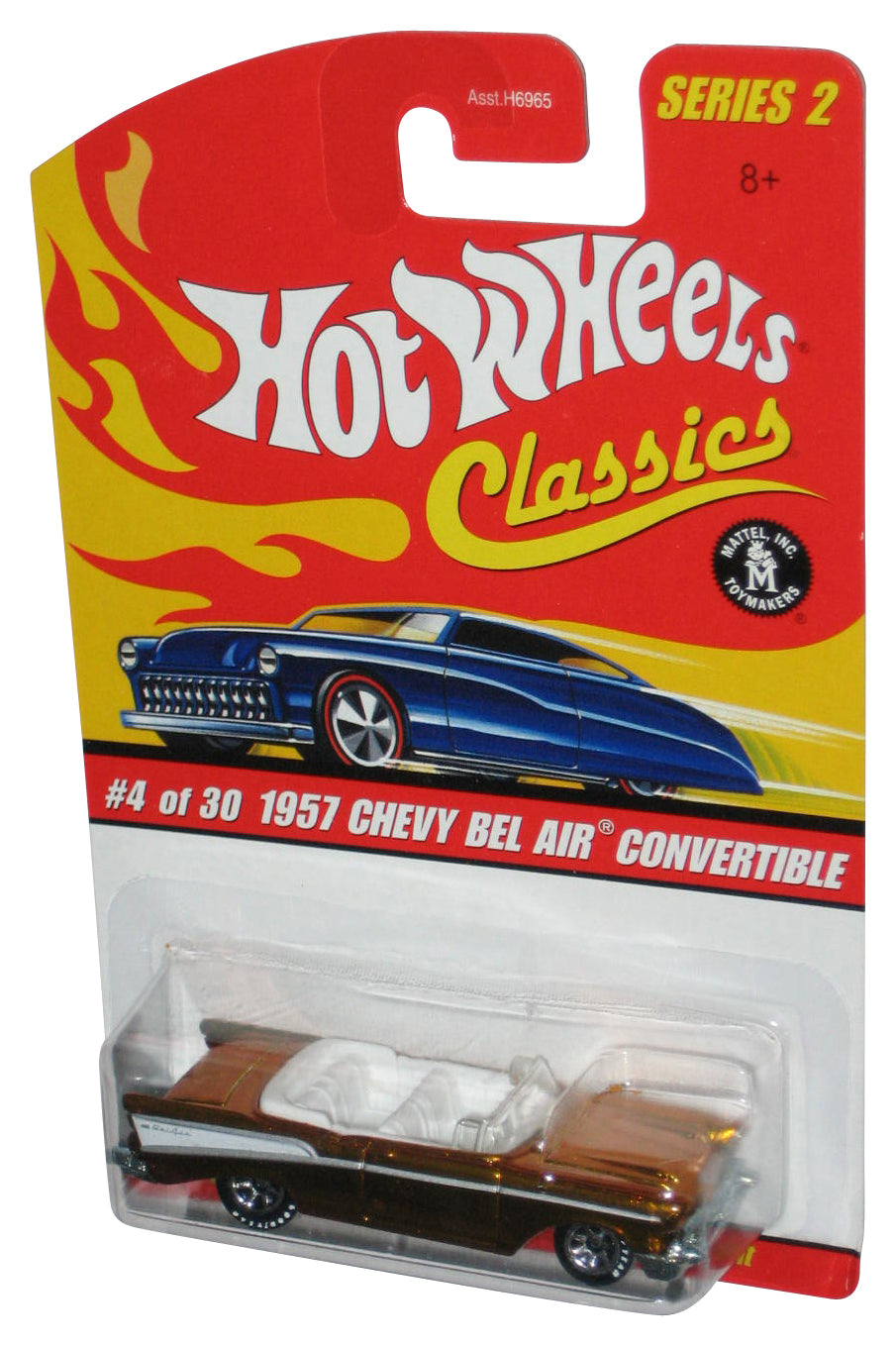 Hot Wheels Classics Series 2 (2005) Gold 1957 Chevy Bel Air Convertible Car 4/30