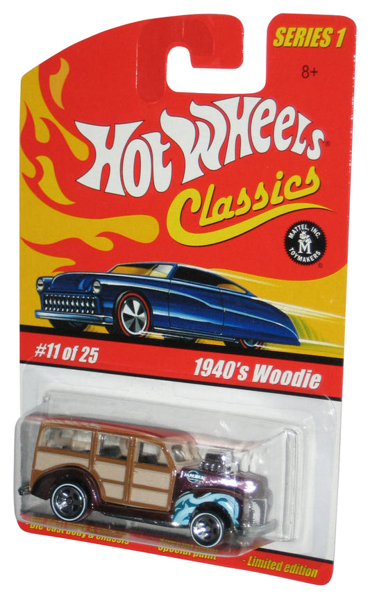 Hot Wheels Classics Series 1 (2004) Purple 1940's Woodie Toy Car #11/25