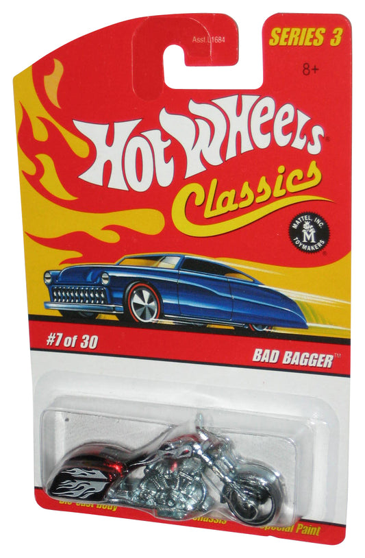 Hot Wheels Classics Series 3 (2006) Red Bad Bagger Toy Bike 7/30