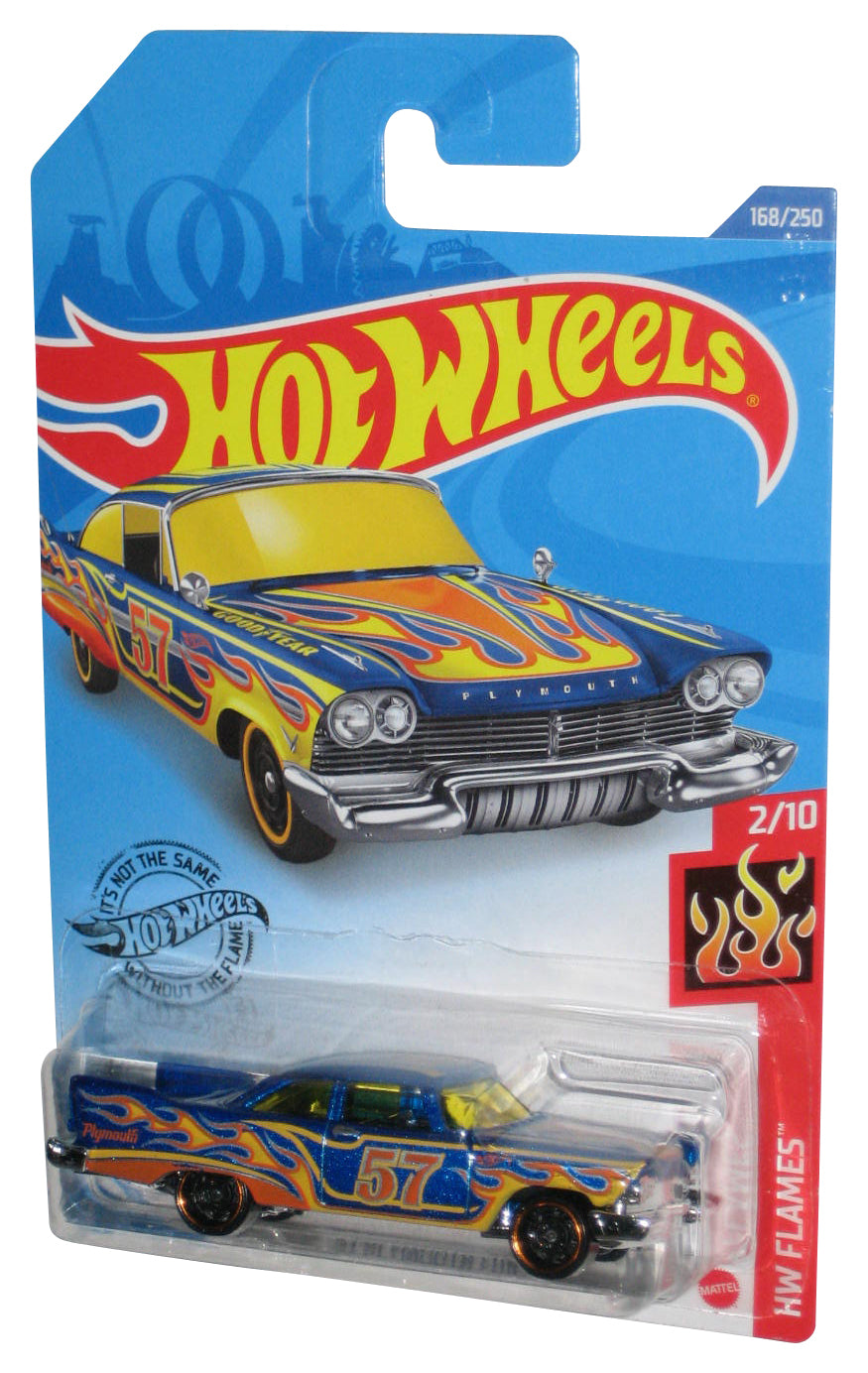 Hot Wheels HW Flames 2/10 (2017) Blue '57 Plymouth Fury Car 168/250