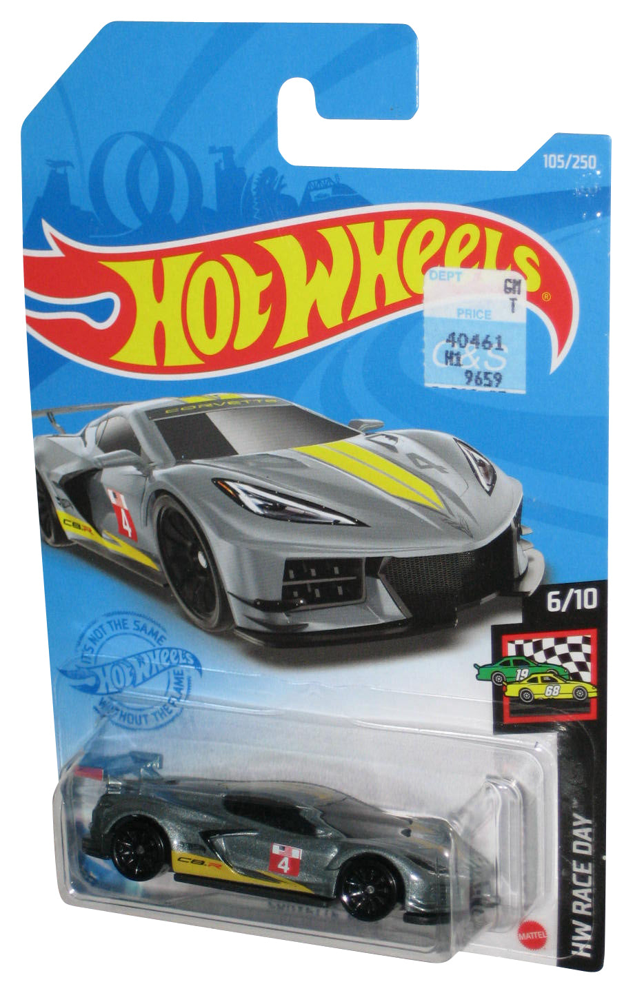 Hot Wheels HW Race Day 6/10 (2020) Silver Corvette C8.R Car 105/250