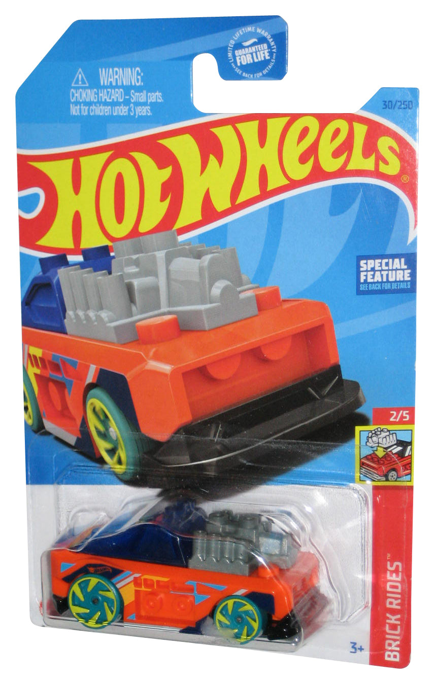 Hot Wheels Brick Rides 2/5 (2021) Orange Custom Small Block Toy Car 30/250
