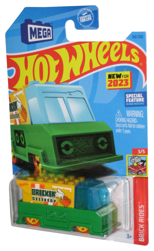 Hot Wheels Brick Rides 3/5 (2023) Green Brickin' Delivery Toy Truck 58/250
