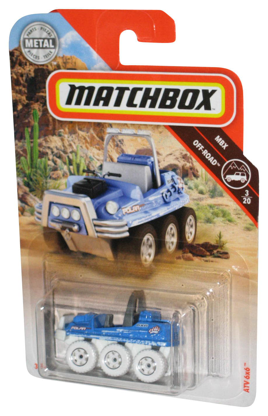 Matchbox MBX Off-Road (2018) Blue ATV 6x6 Toy Car 75/125