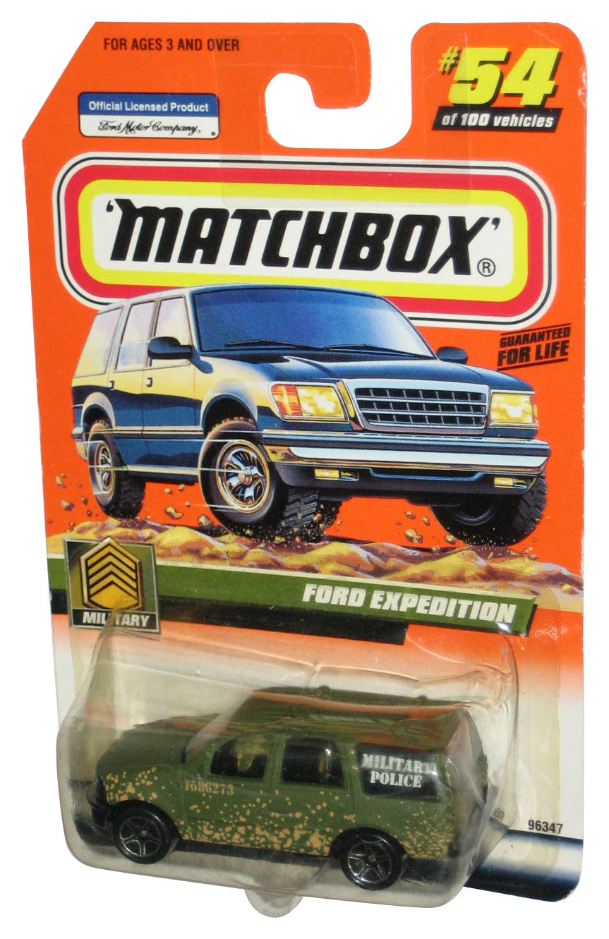 Matchbox Military Police (1999) Ford Expedition Green Car #54/100 - (Dented Plastic)