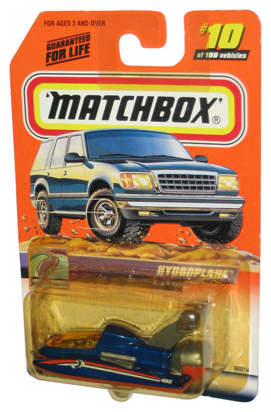 Matchbox Ocean Explorer (1999) Blue Hydroplane Toy #10/100 - (Yellow Tint Plastic)