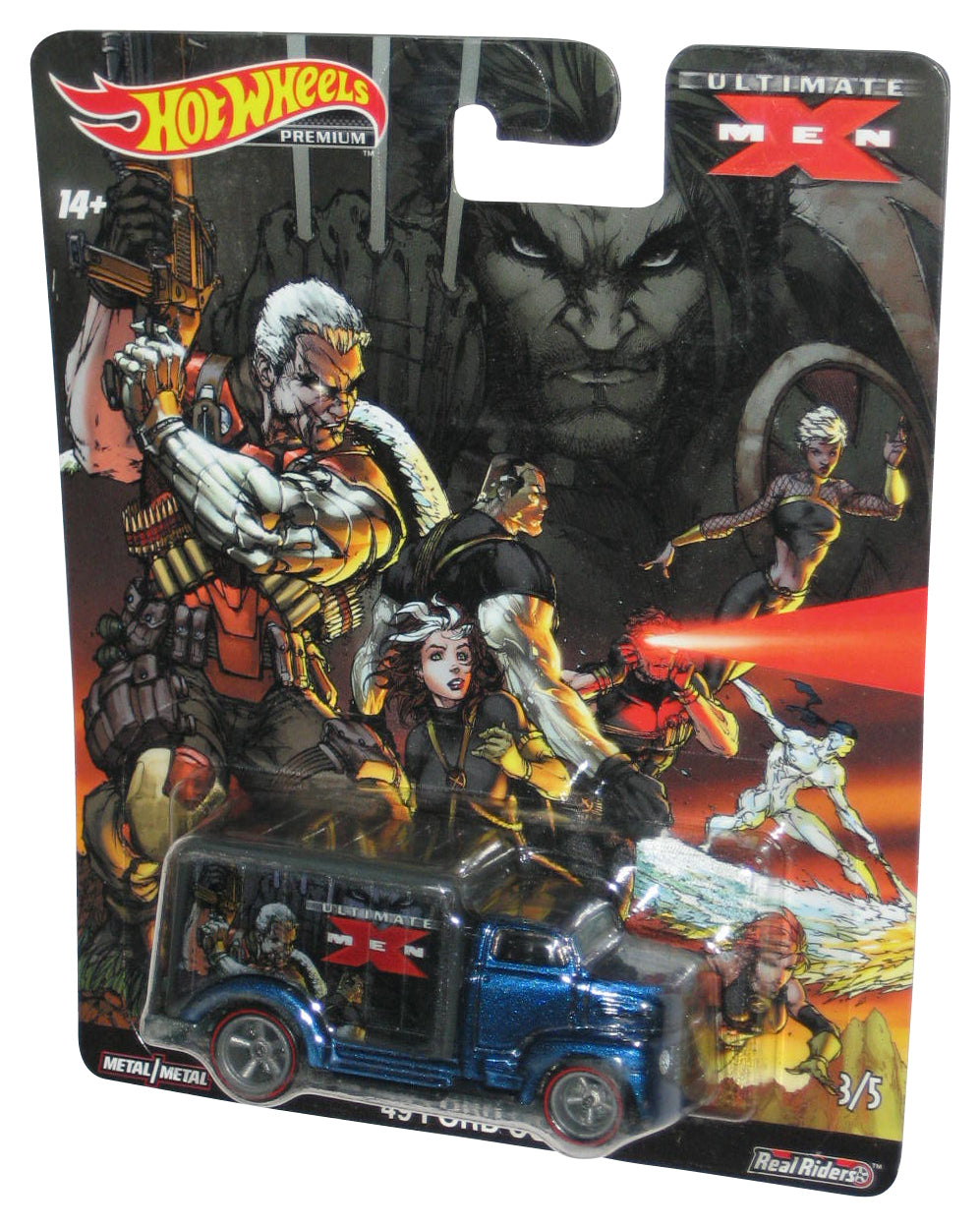 Hot Wheels Marvel Ultimate X-Men Blue '49 Ford Coe Real Riders Toy Truck 3/5