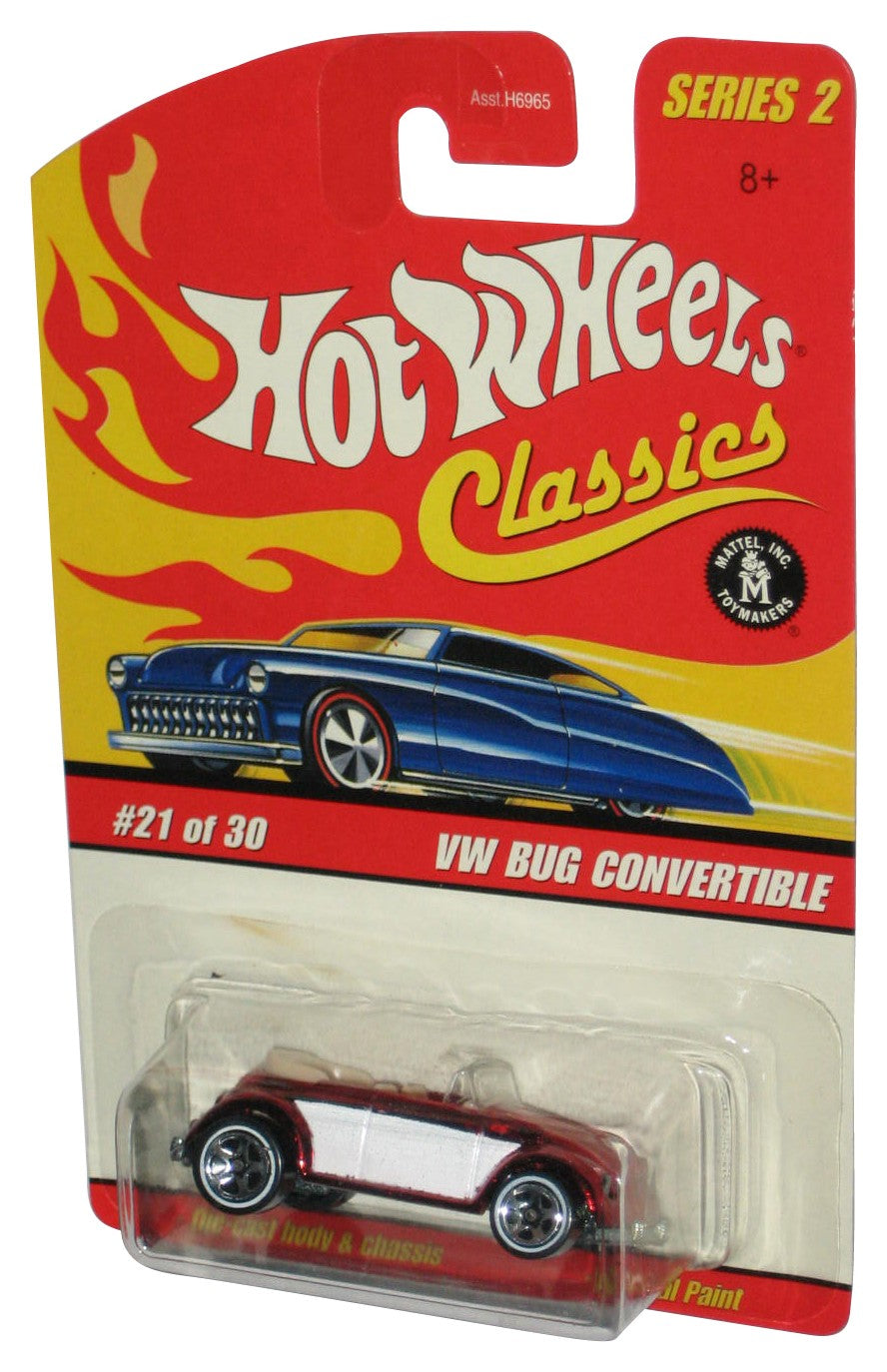 Hot Wheels Classics Series 2 (2005) Red VW Bug Convertible Toy Car #21/30