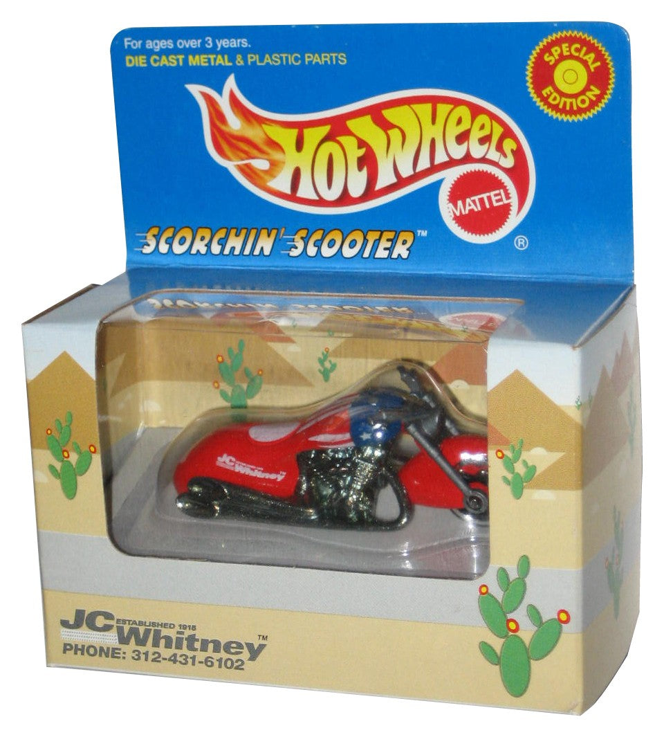 Hot Wheels JC Whitney (1999) Red Scorchin' Scooter Box Motorcycle Toy Bike