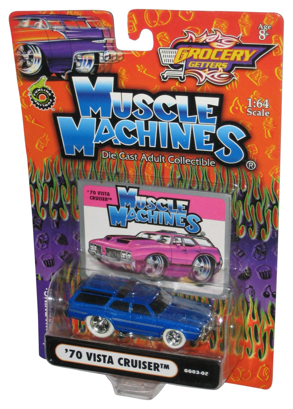 Muscle Machines Grocery Getters (2003) Blue '70 Vista Cruiser Toy Car
