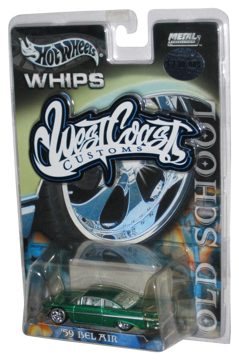 Hot Wheels Whips West Coast Customs (2003) Green '59 Bel Air Toy Car